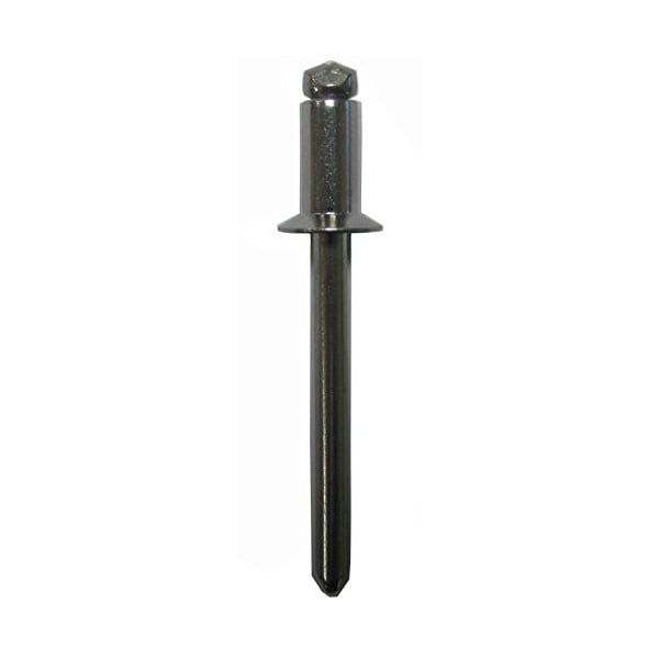 Blind Rivet, Countersunk Head, 0.125 in Dia., 0.265 in L, Steel Body, 1000 PK